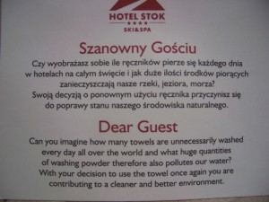 CSR - hotel stok w Wiśle - dbaj o środowsiko